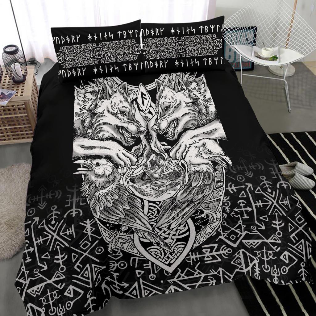 Viking Bedding Set Wolf and Raven Special RLT12 - Wonder Print Shop