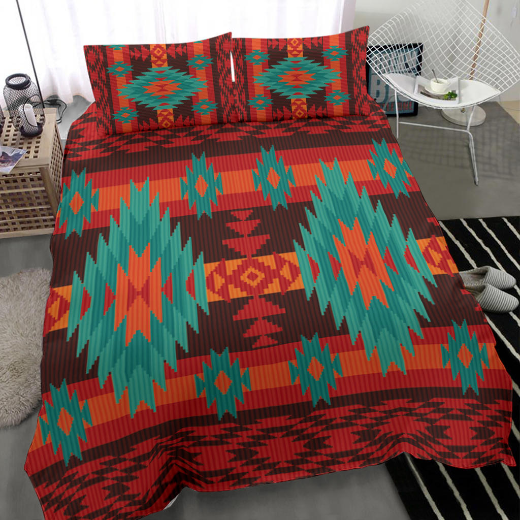 Native American Red Geometric Pattern Bedding Set LT10 - Wonder Print Shop