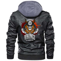 Viking Clothing Viking Asgard Vikings Zipper Leather Jacket RLT12 - Wonder Print Shop