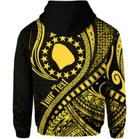 Custom Personalised Atiu Cook Islands Hoodie Gold Polynesian Wave Style - Wonder Print Shop