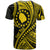 Custom Atiu Cook Islands T Shirt Gold Polynesian Wave Style - Wonder Print Shop
