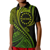 Atiu Cook Islands Polo Shirt Green Polynesian Wave Style - Wonder Print Shop