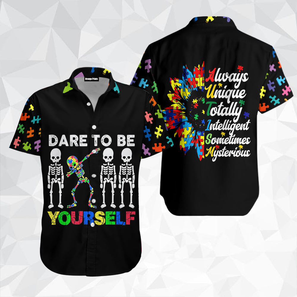 Autism Awareness Dare To Be Yourself Hawaiian Shirt - Wonder Print Shop