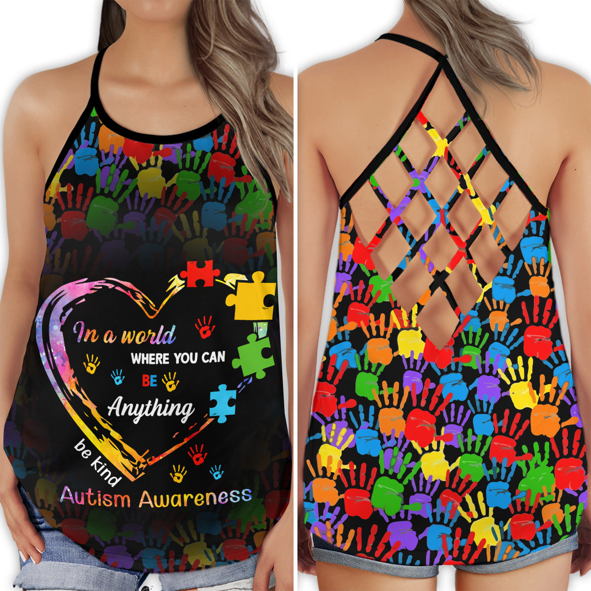 autism-love-be-kind-hand-criss-cross-hollow-tank-top