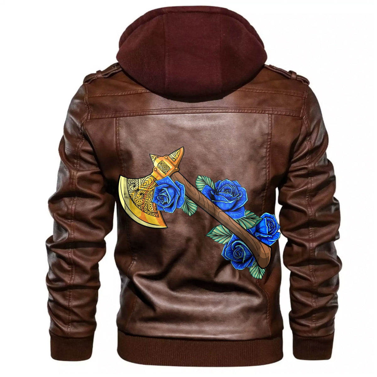 Viking Axe With Roses Leather Jacket RLT12 - Wonder Print Shop
