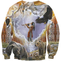 Calling The Totem Spirit Animal Native American Design 3D Sweatshirt LT10 - Wonder Print Shop