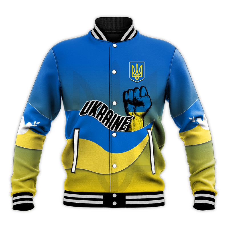 (Custom Personalised) Ukraine Baseball Jacket National Flag Style - Wonder Print Shop