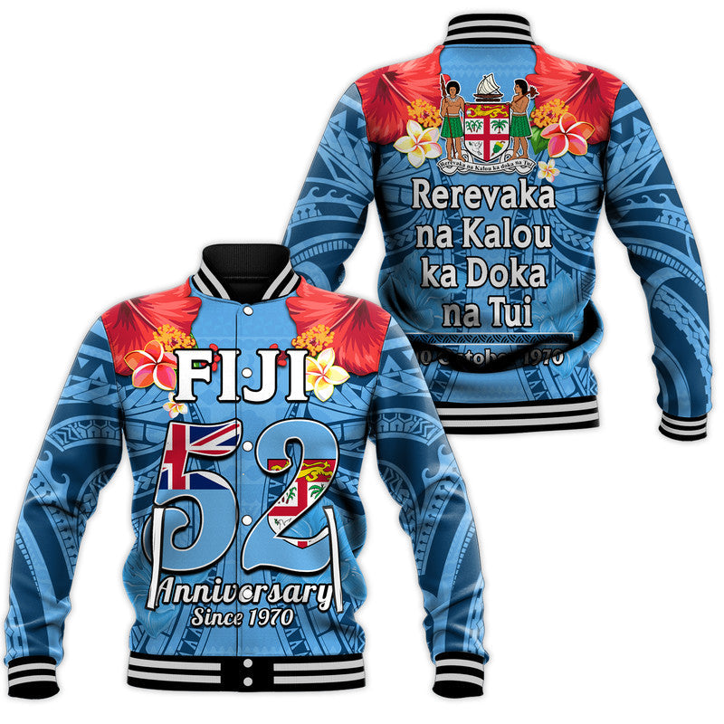 Fiji 1970 Baseball Jacket Happy 52 Years Independence Anniversary - Wonder Print Shop