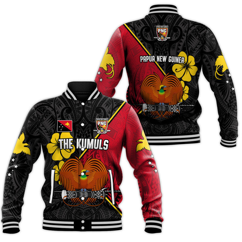 The Kumuls PNG Baseball Jacket Papua New Guinea Polynesian Dynamic Style Black - Wonder Print Shop