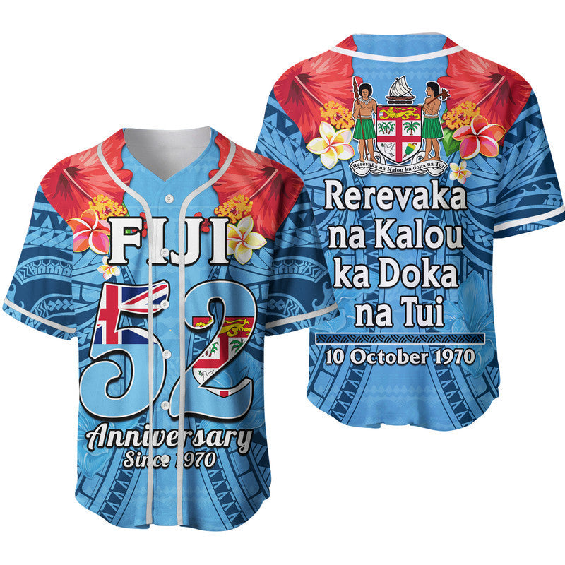 Fiji 1970 Baseball Jersey Happy 52 Years Independence Anniversary Ver.02 - Wonder Print Shop