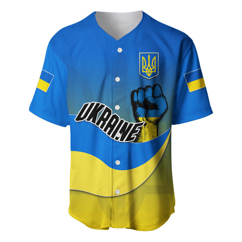 (Custom Personalised) Ukraine Baseball Jersey National Flag Style - Wonder Print Shop