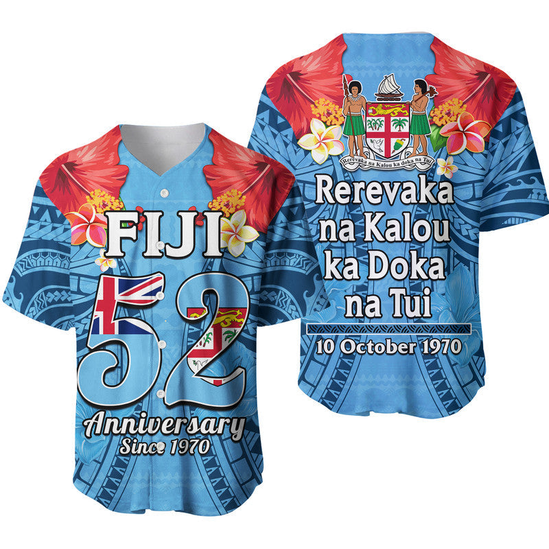 Fiji 1970 Baseball Jersey Happy 52 Years Independence Anniversary - Wonder Print Shop