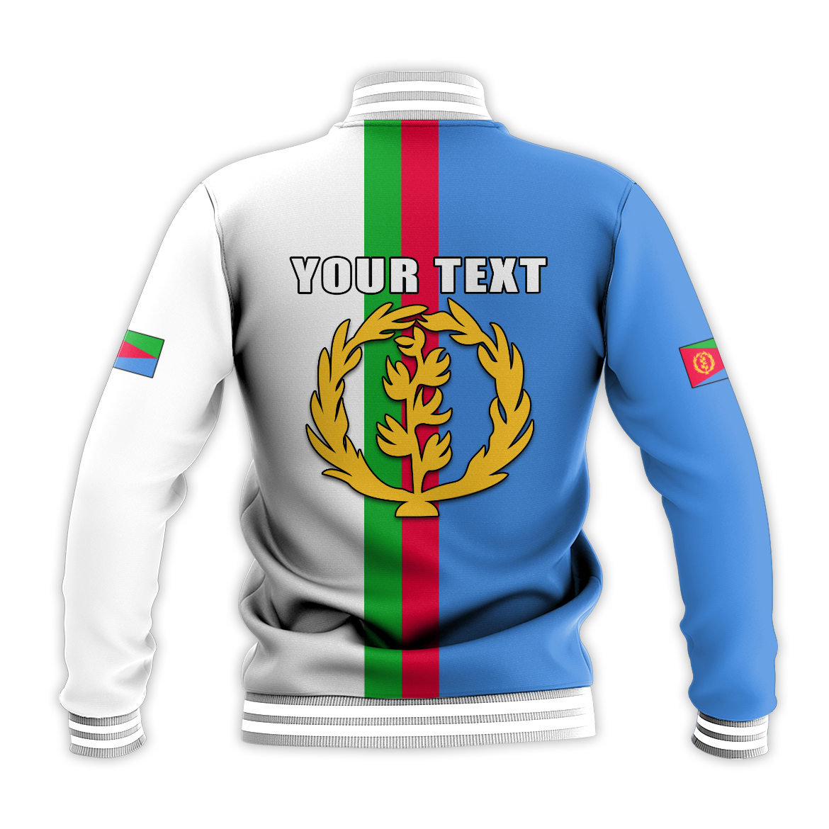 (Custom Personalised) Eritrea Baseball Jacket Striped 02 LT13 - Wonder Print Shop