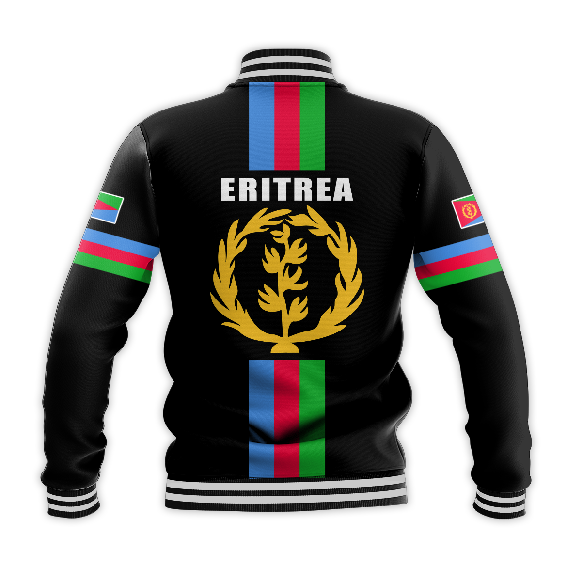 Eritrea Baseball Jacket Striped Black LT13 - Wonder Print Shop
