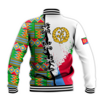 (Custom Personalised) Eritrea Special Knot Baseball Jacket African Pattern Version White LT13 - Wonder Print Shop