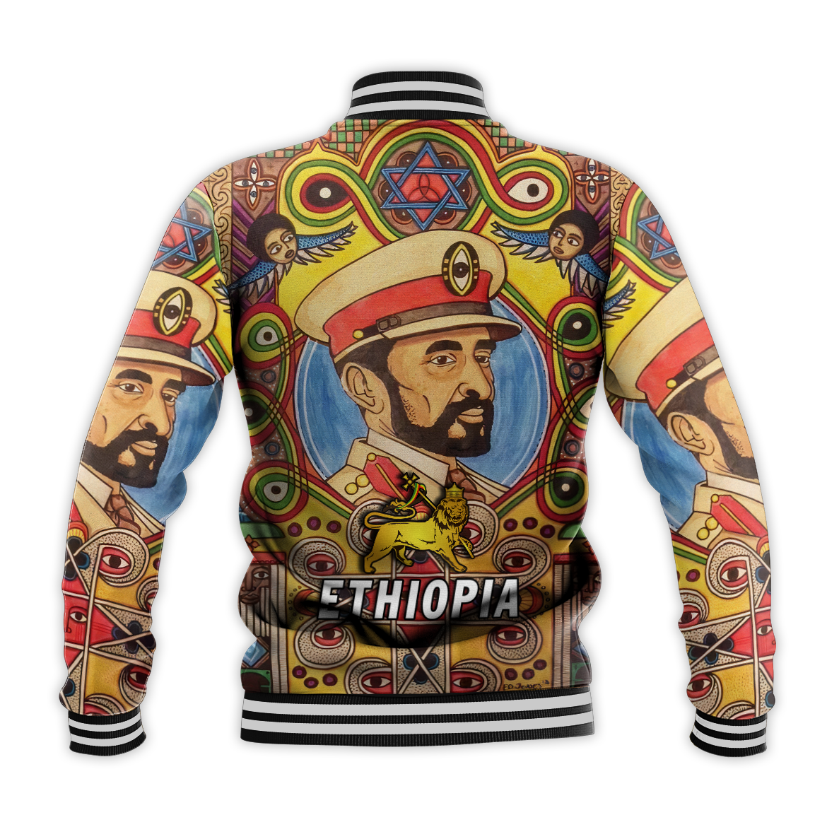 Ethiopia Baseball Jacket Haile Selassie I LT13 - Wonder Print Shop