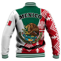 Happy Mexico Fathers Day Baseball Jacket Mexican Aztec Pattern - Wonder Print Shop