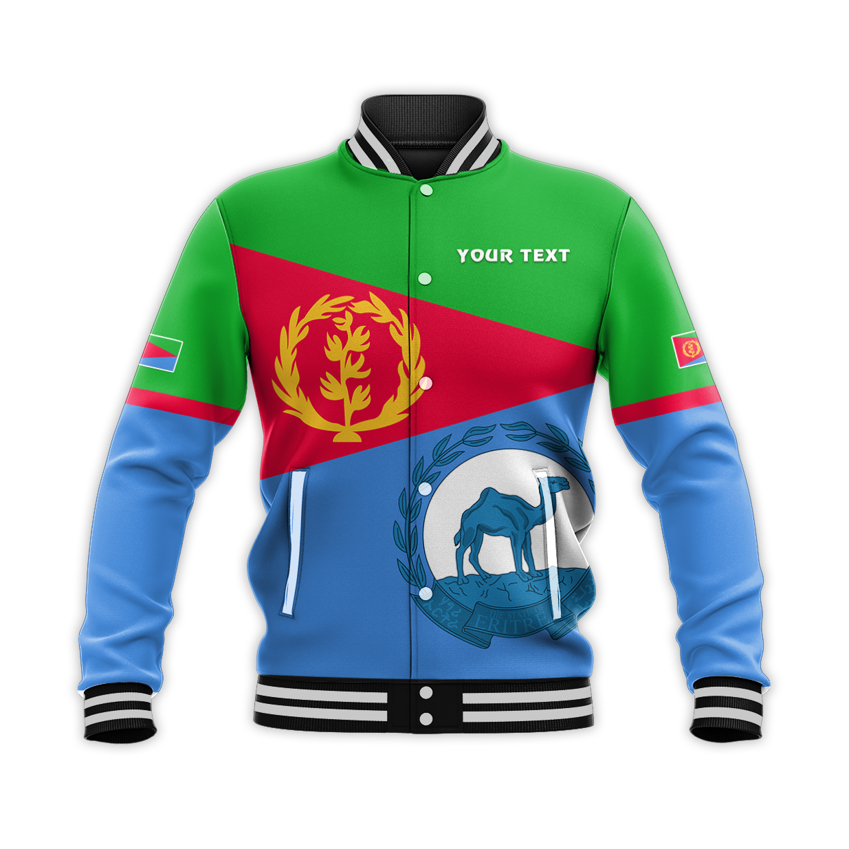(Custom Personalised) Eritrea Baseball Jacket Flag 02 LT13 - Wonder Print Shop