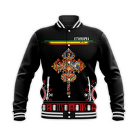 Ethiopia Baseball Jacket - Ethiopian Cross LT13 - Wonder Print Shop