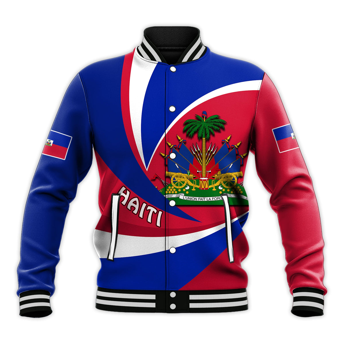 Haiti Baseball Jacket Style Color Flag LT13 - Wonder Print Shop
