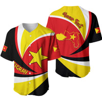 Custom Tigray baseball jersey, red-yellow flag design with star and 'Your text'