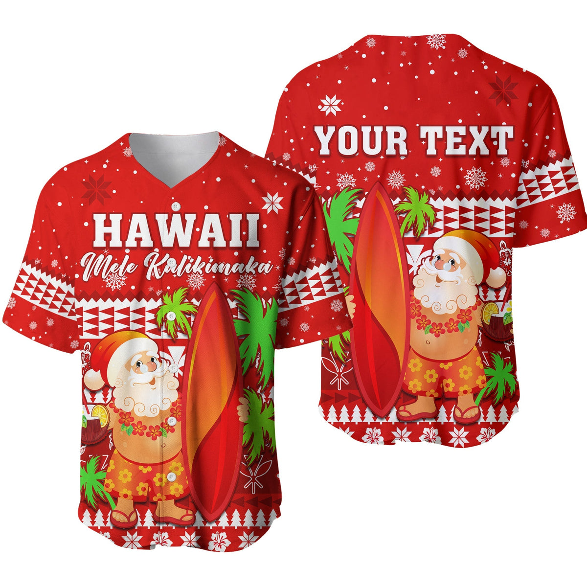 (Custom Personalised) Mele Kalikimaka Baseball Jersey Santa Claus Hawaii Christmas LT13 - Wonder Print Shop