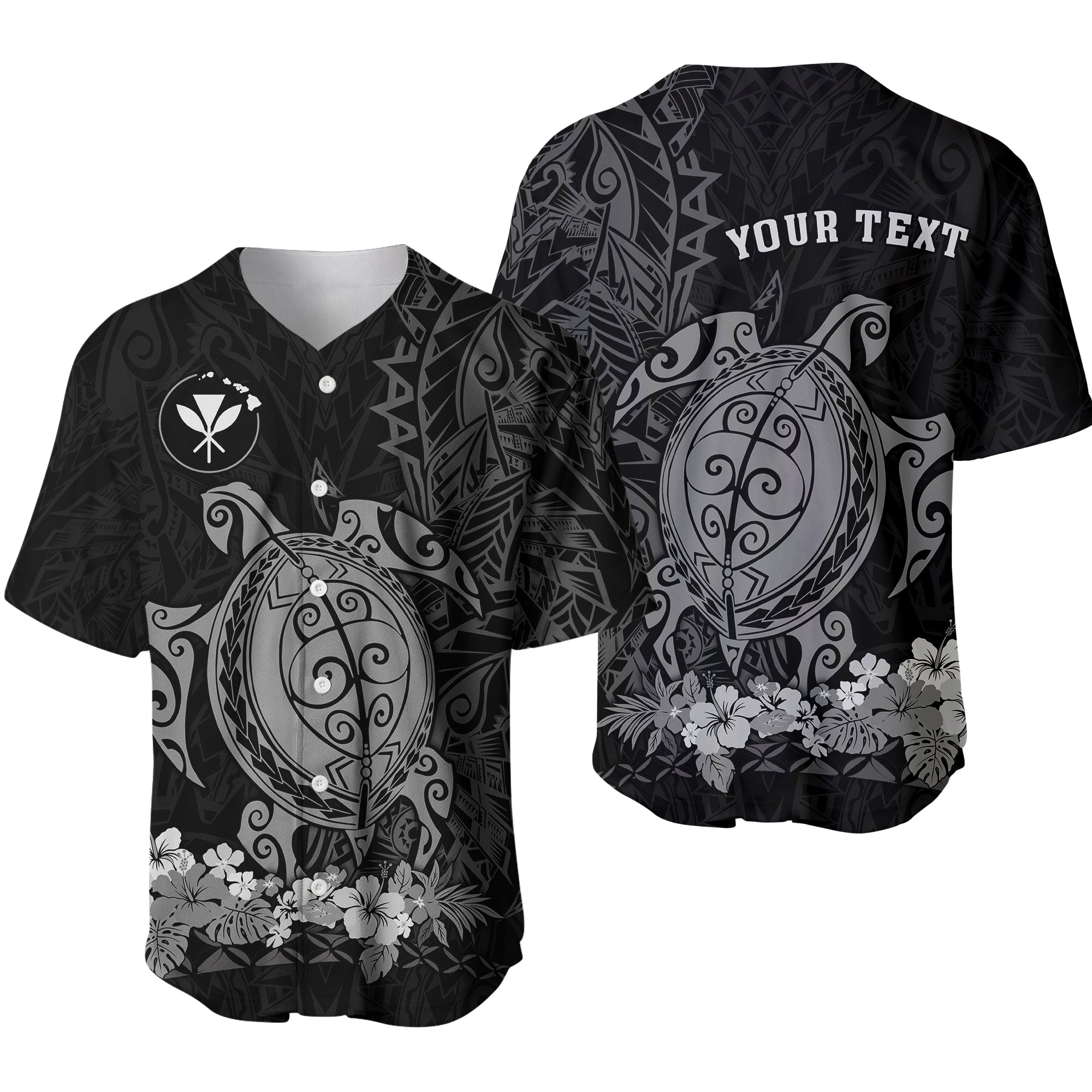 (Custom Personalised) Hawaii Polynesian Baseball Jersey Gray Sea Turtles Hawaiian LT13 - Wonder Print Shop