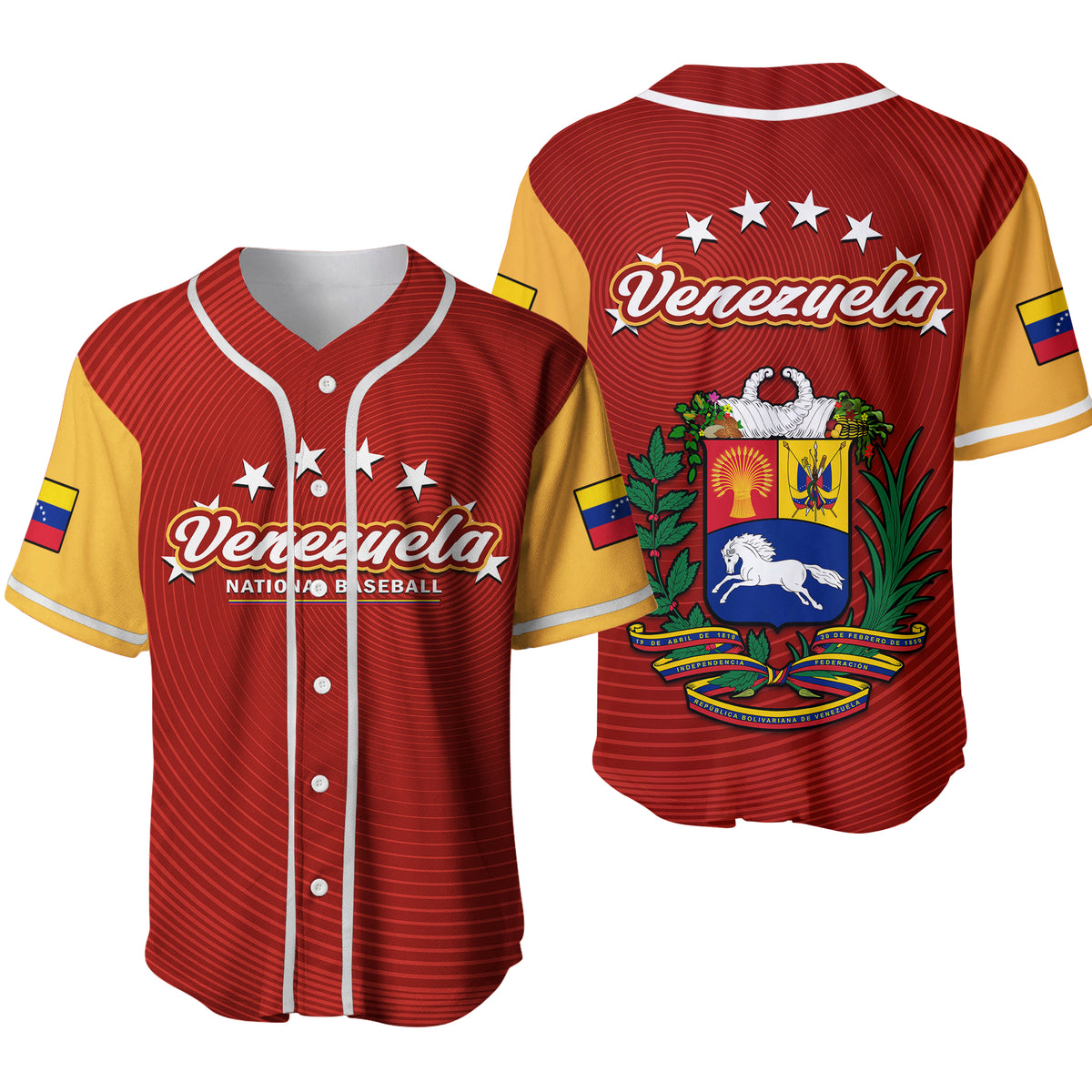 Venezuela 2023 Baseball Mix Coat Of Arms Baseball Jersey Ver.02 - Wonder Print Shop