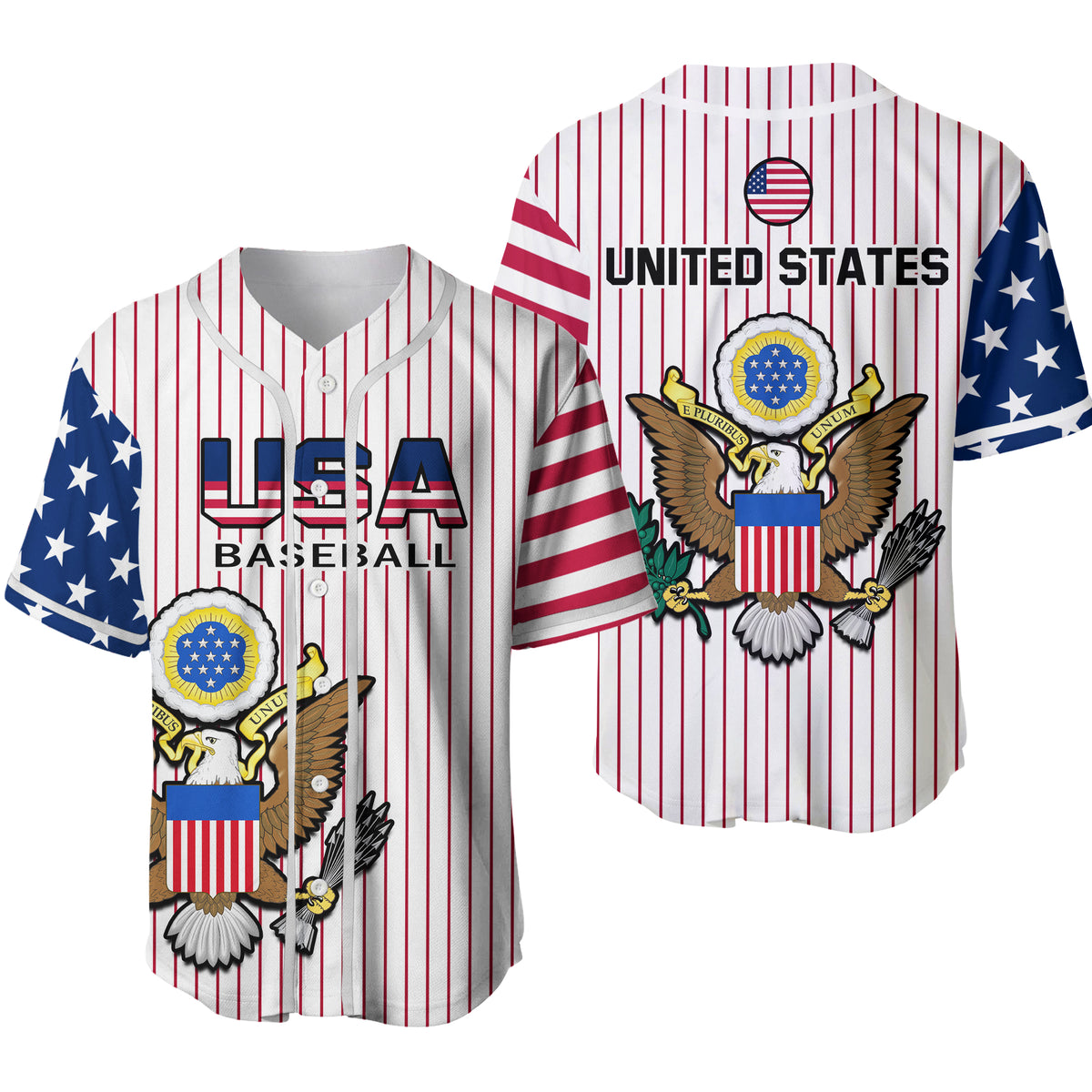 United States 2023 Baseball USA Coat Of Arms Baseball Jersey Ver.02 - Wonder Print Shop