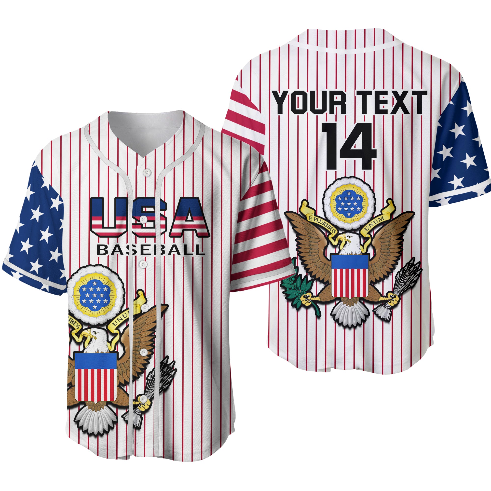 (Custom Text And Number) United States 2023 Baseball USA Coat Of Arms Baseball Jersey Ver.02 LT14