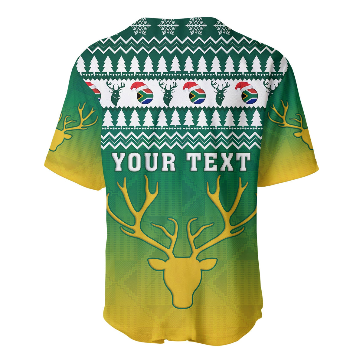 (Custom Personalised) South Africa Rugby Christmas Baseball Jersey Proud Springboks LT13 - Wonder Print Shop