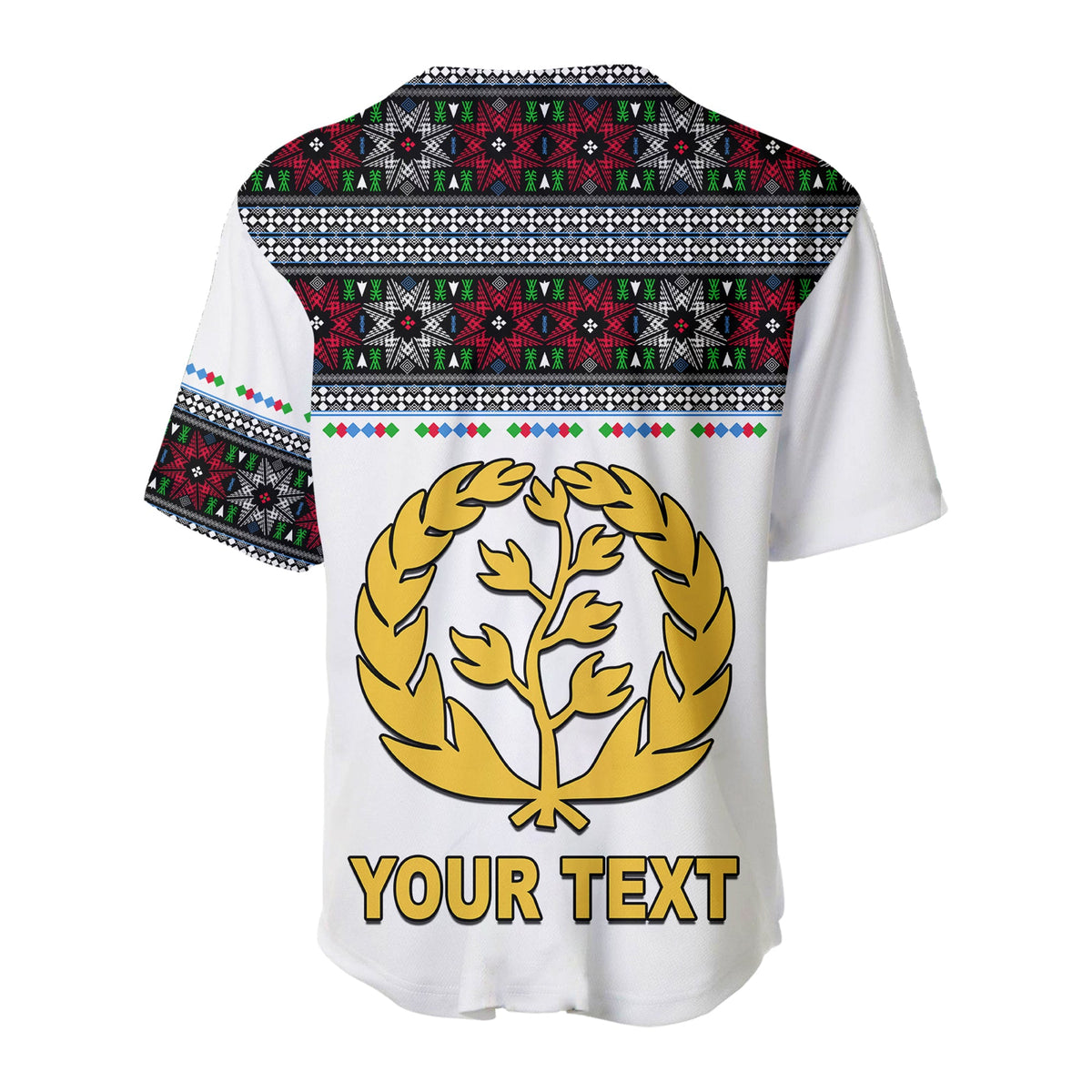 (Custom Personalised) Eritrea Tibeb Baseball Jersey Eritrean Cross Mix Flag LT13 - Wonder Print Shop
