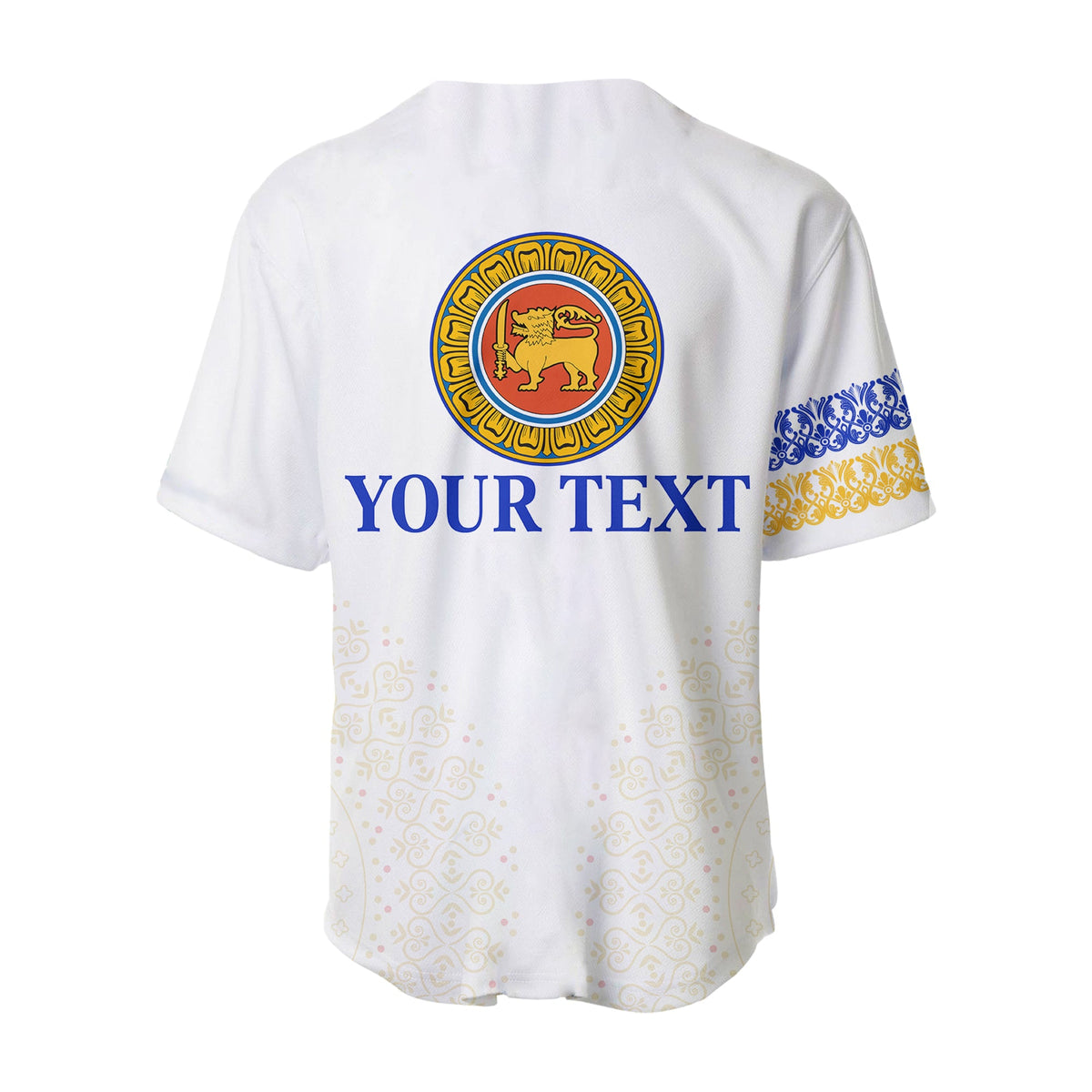 (Custom Personalised) Sri Lanka Baseball Jersey Traditional Pattern and Elephants LT13 - Wonder Print Shop