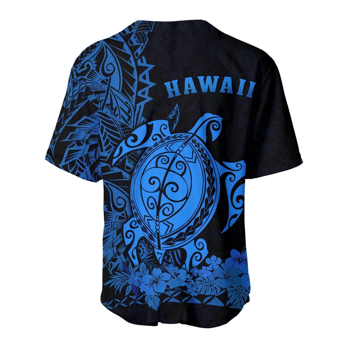 Hawaii Polynesian Baseball Jersey Blue Sea Turtles Hawaiian LT13 - Wonder Print Shop