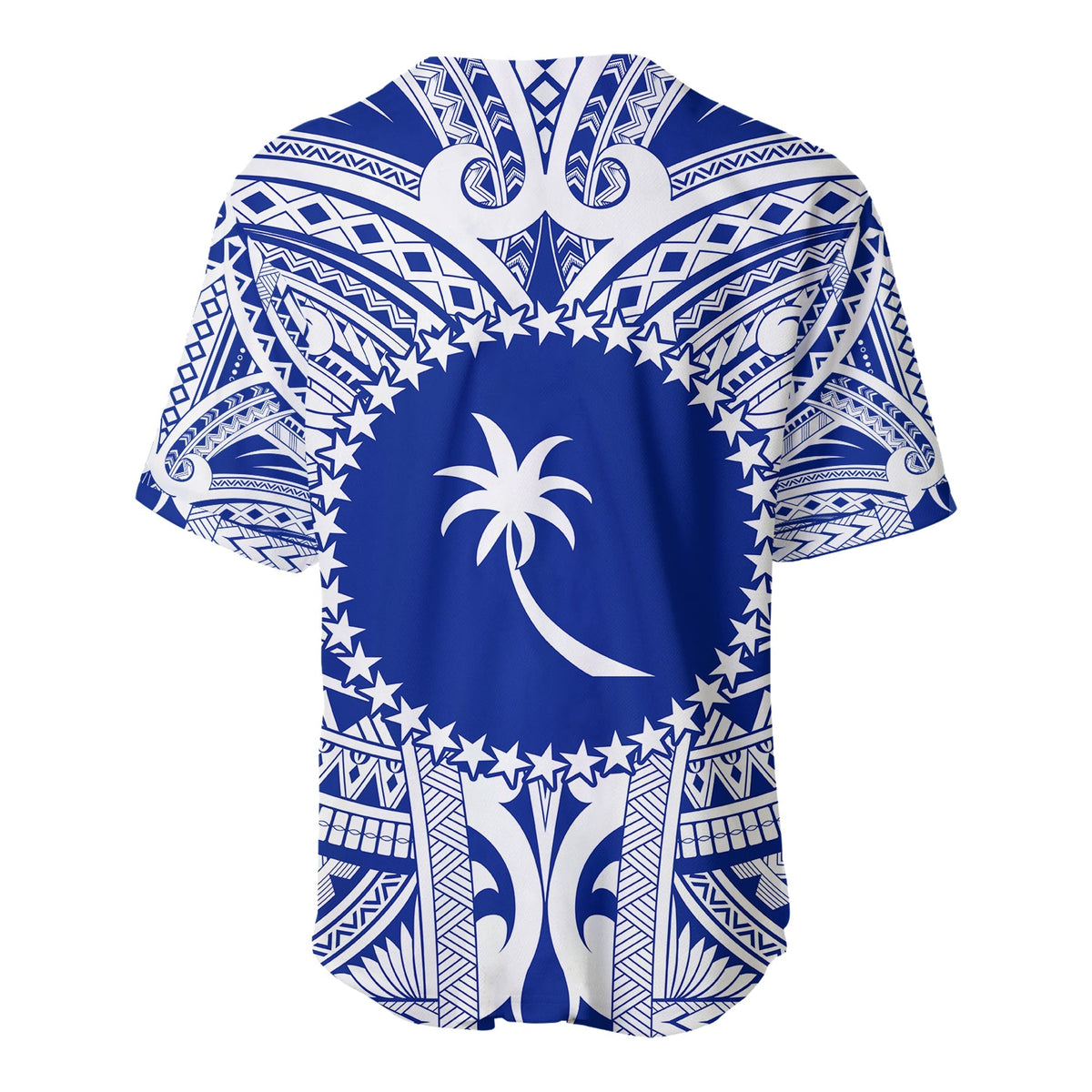 (Custom Personalised) Chuuk Flag Baseball Jersey Micronesia Style Blue LT13 - Wonder Print Shop