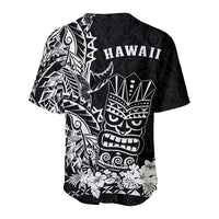 Black short-sleeve jersey with “HAWAII” text and large tiki mask design on back