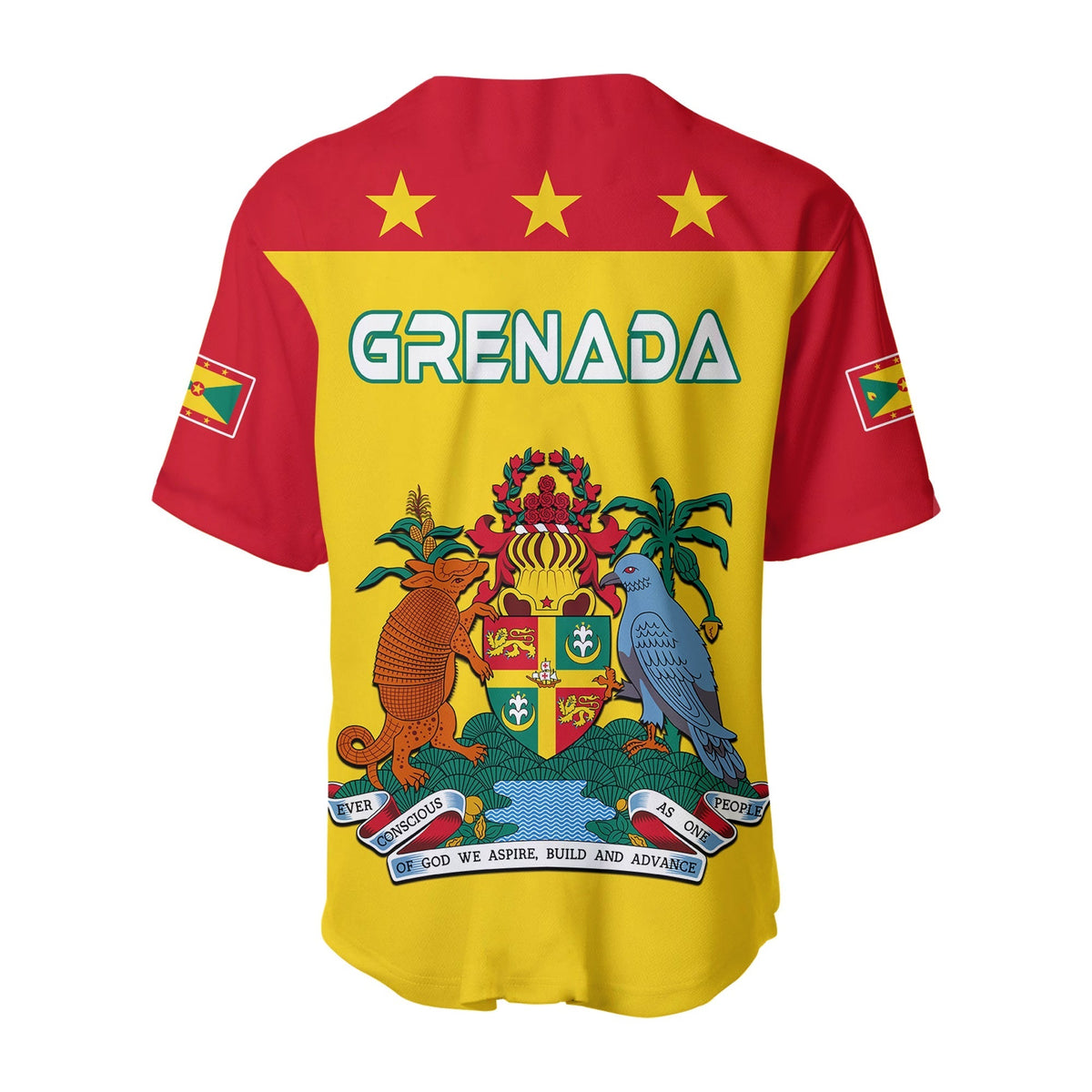 Custom Personalised Grenada Baseball Jersey Power Grenada Mix Coat Of Arms LT13 - Wonder Print Shop