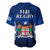Fiji Rugby Baseball Jersey Flying Fijians Blue Tapa Pattern LT13 - Wonder Print Shop