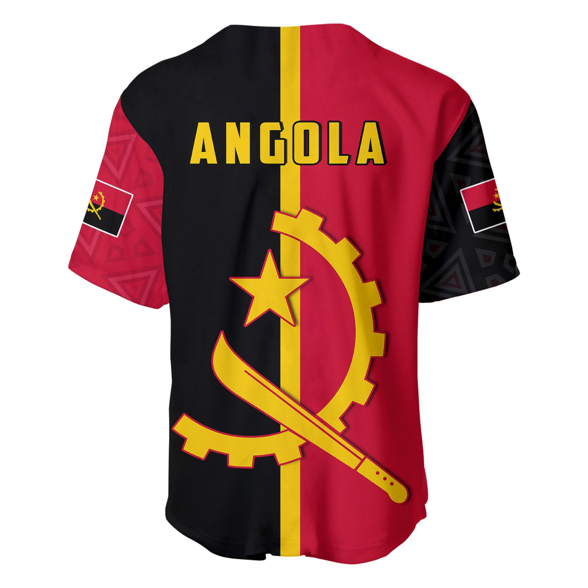 Angola Baseball Jersey Star and Flag Style Sporty LT13 - Wonder Print Shop