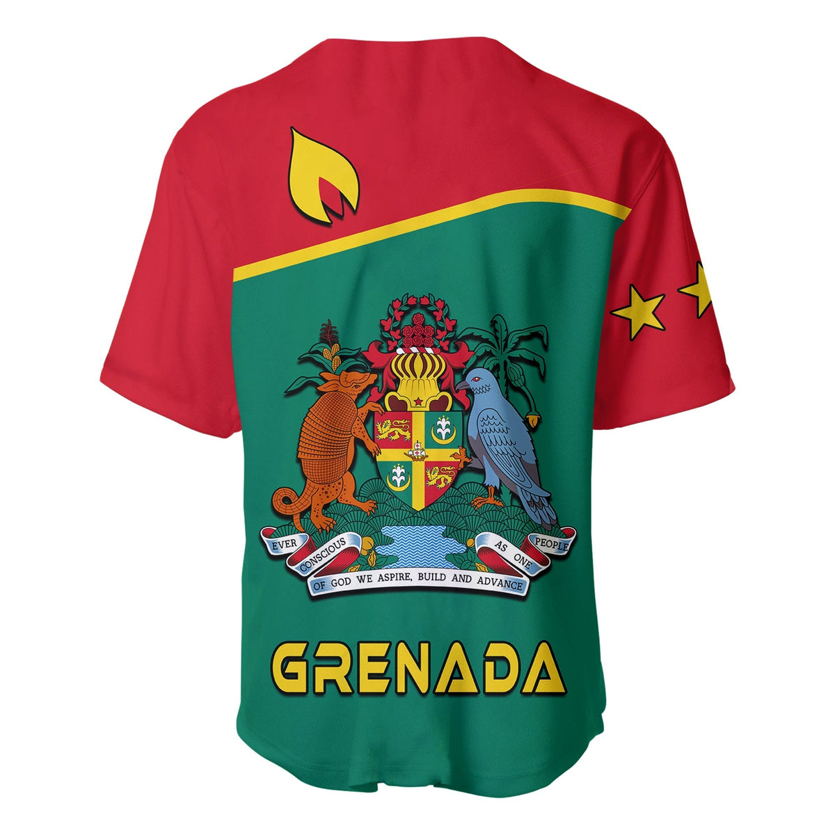Custom Personalised Grenada Baseball Jersey Coat Of Arms and Map Impressive LT13 - Wonder Print Shop