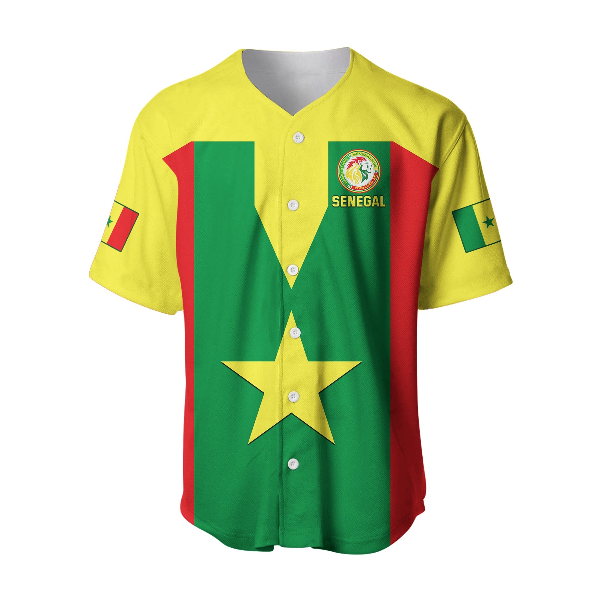 Senegal Football Baseball Jersey Champion of Africa LT13 - Wonder Print Shop