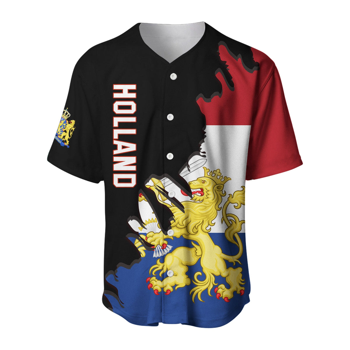 Netherlands Baseball Jersey Style Flag and Map Holland LT13 - Wonder Print Shop