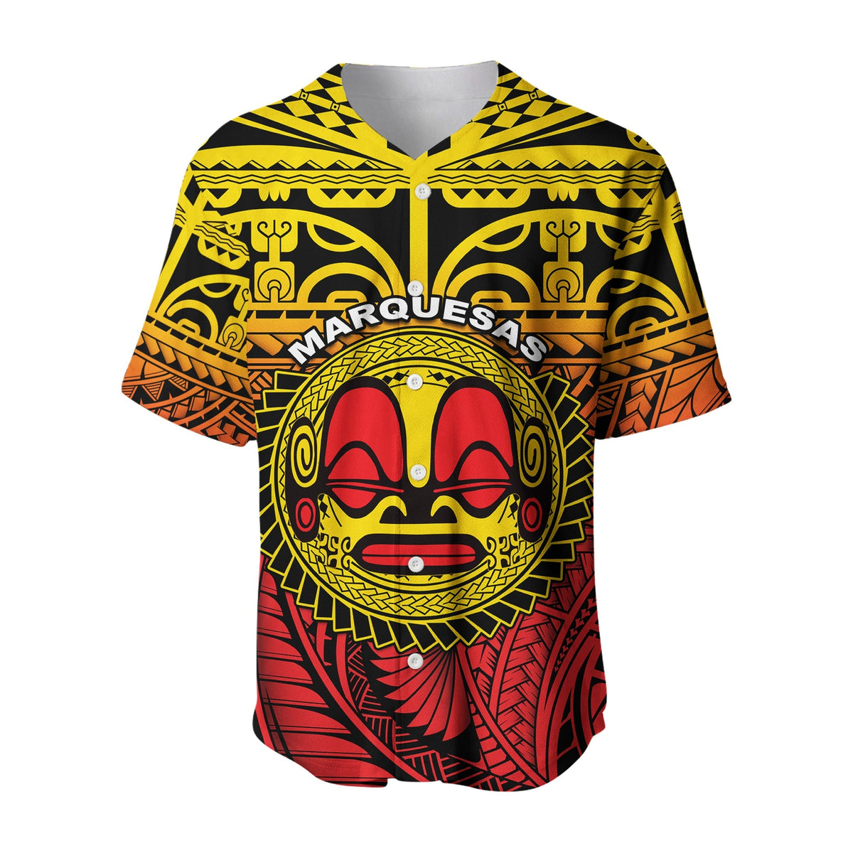 Marquesas Islands Baseball Jersey Mata Tiki Polynesian Pattern LT13 - Wonder Print Shop