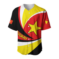 Tigray baseball jersey with large yellow star, red and yellow panels, button front