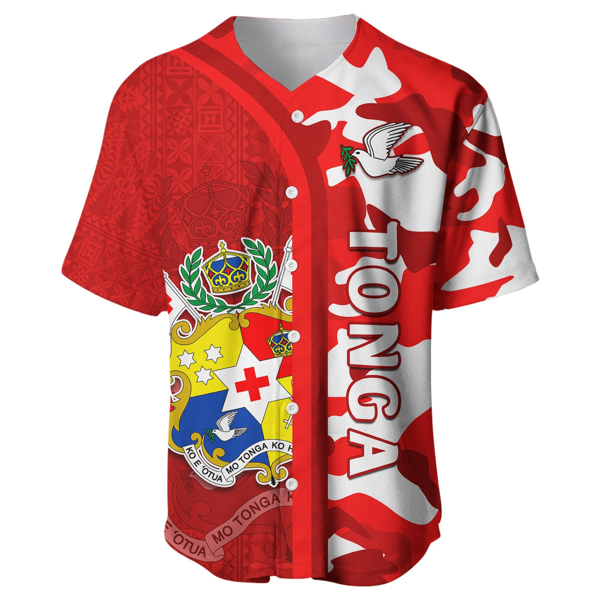 Tonga Unique Baseball Jersey Camouflage with Tongan Pattern LT13 - Wonder Print Shop