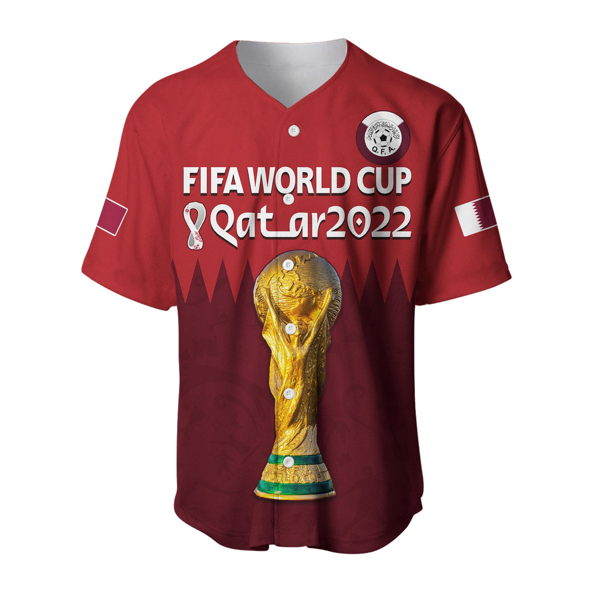 Qatar Football Baseball Jersey WC 2022 Style Sporty LT13 - Wonder Print Shop