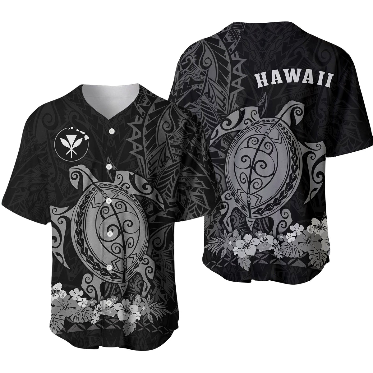 Hawaii Polynesian Baseball Jersey Gray Sea Turtles Hawaiian LT13 - Wonder Print Shop