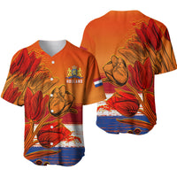 Netherlands Baseball Jersey Style Tulip National Flower LT13 - Wonder Print Shop