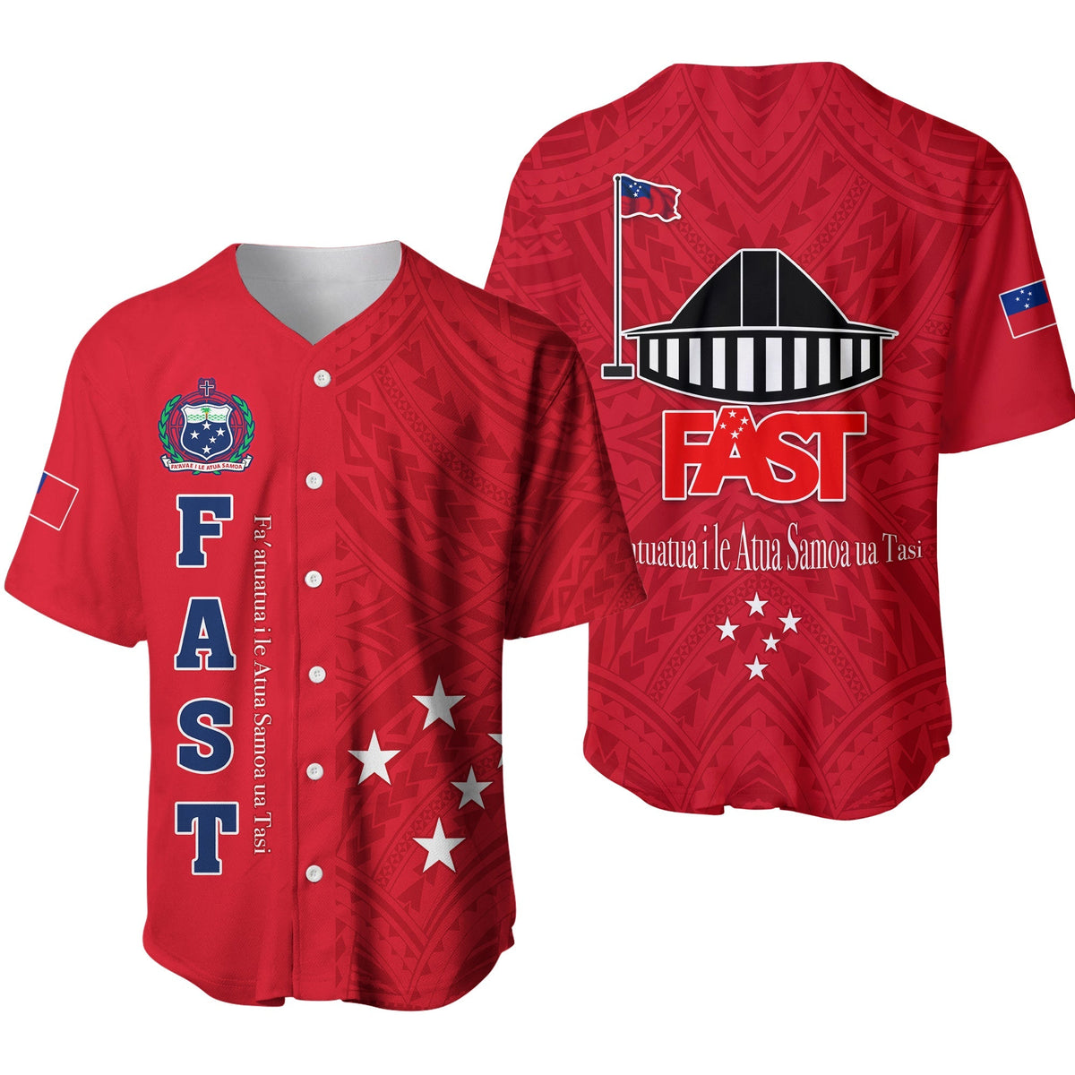 F.A.S.T Samoa Baseball Jersey We Ready Polynesian Samoan LT13 - Wonder Print Shop
