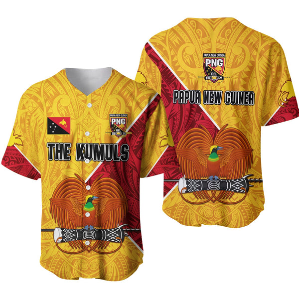 Papua New Guinea Baseball Shirt - PNG Flag Color With Traditional Patterns